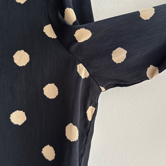Grace & Mila Gold and Black Polka Dot Button Down Shirt, Size Small - Picture 12 of 16